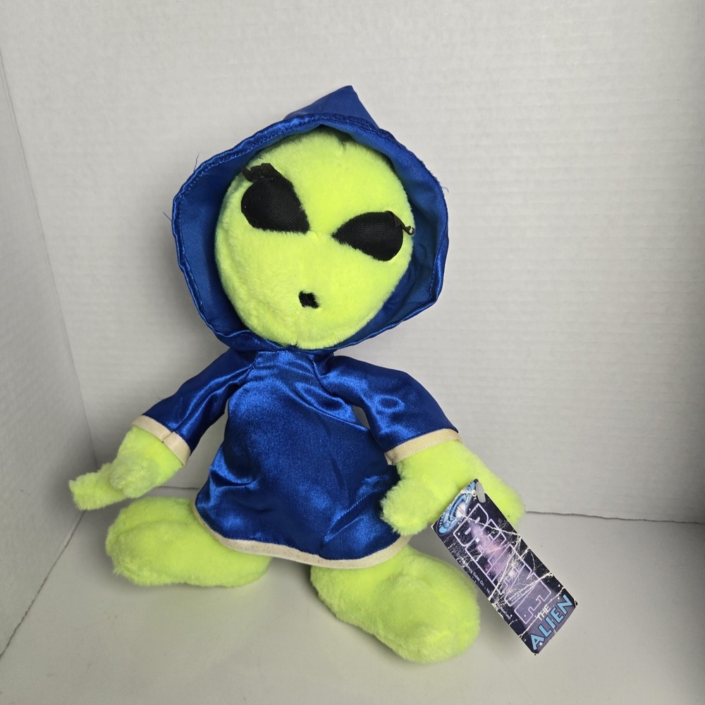 Vintage Believe the Alien 10" NANCO 1996 Blue Robe Plush With Tag